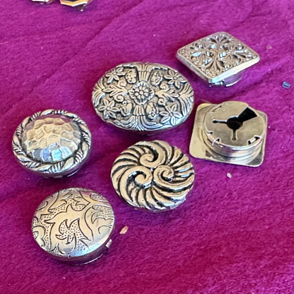 Set of Decorative Silver Button covers - Picture 2 of 2